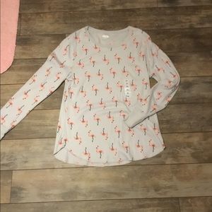 Long sleeve Santa flamingo XL shirt